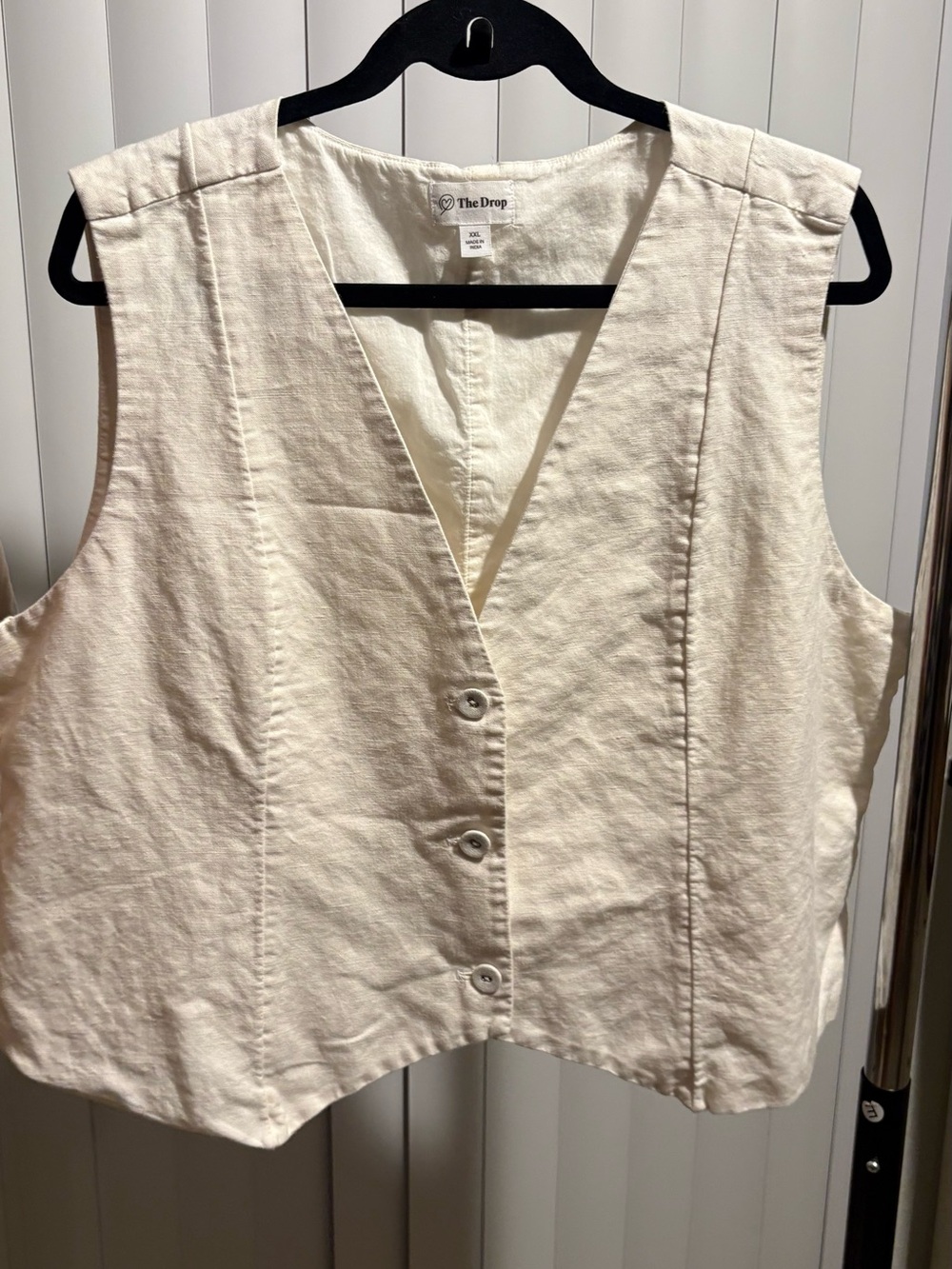 The Drop Women's Cream Button-Front Vest Top